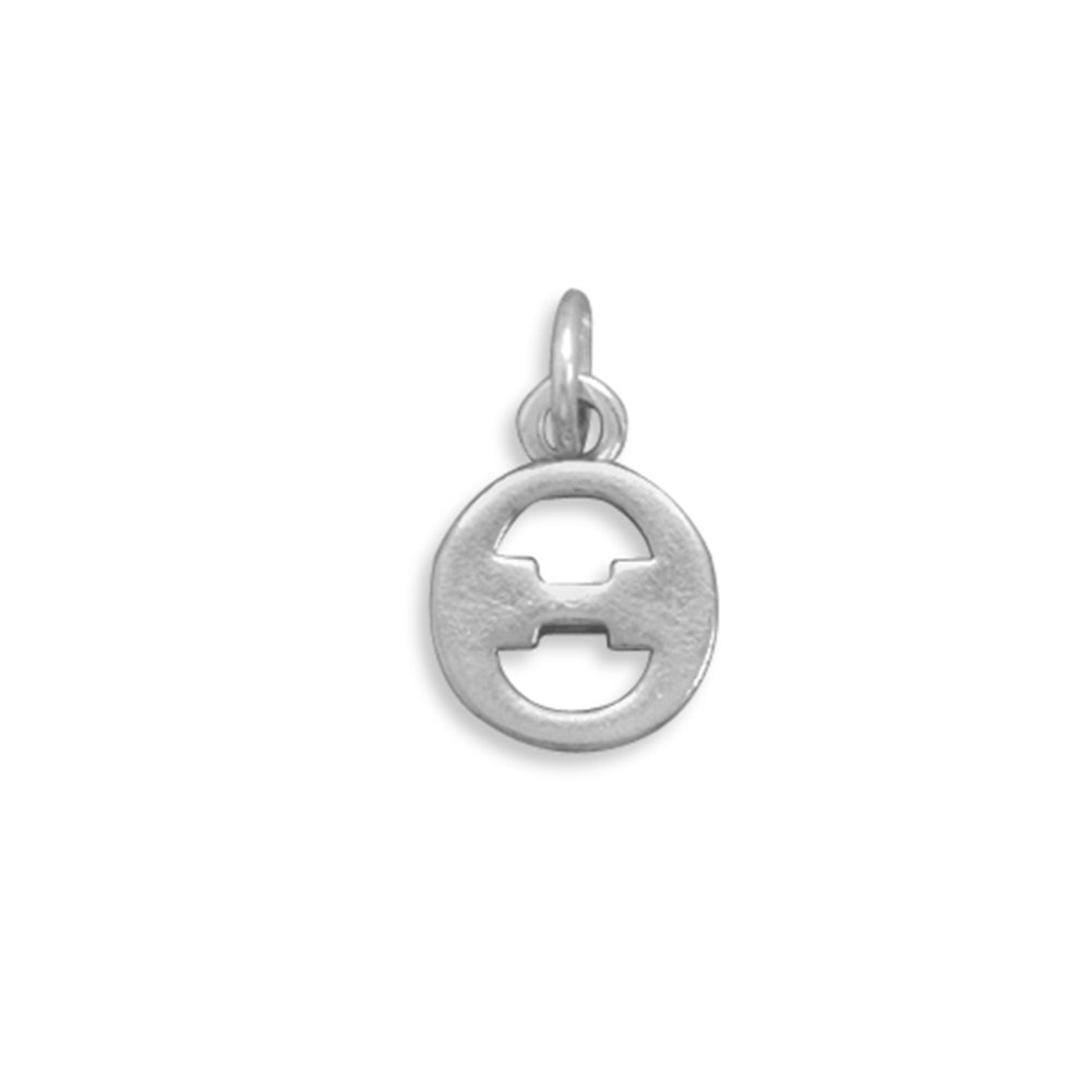 Greek Alphabet Letter Theta Charm Sterling Silver - Made in the USA