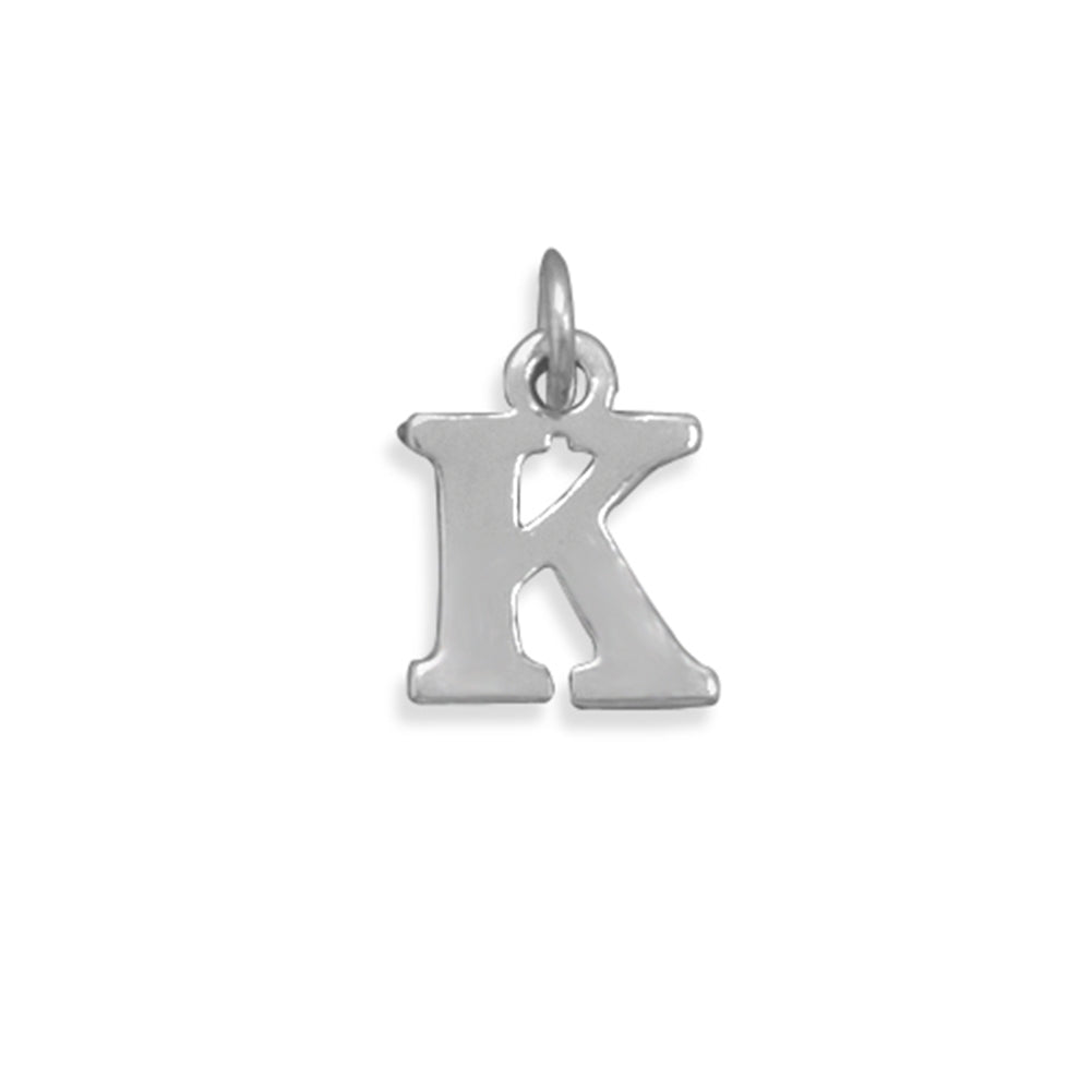 Greek Alphabet Letter Kappa Charm Sterling Silver - Made in the USA