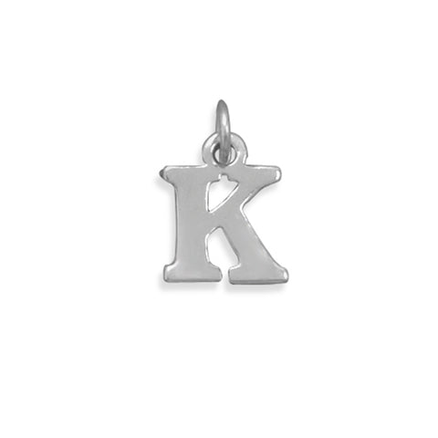 Greek Alphabet Letter Kappa Charm Sterling Silver - Made in the USA