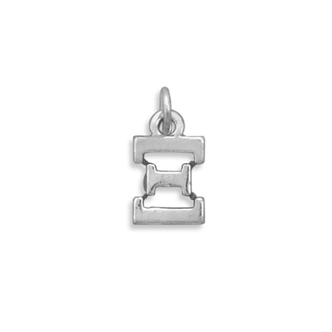 Greek Alphabet Letter Xi Charm Sterling Silver - Made in the USA