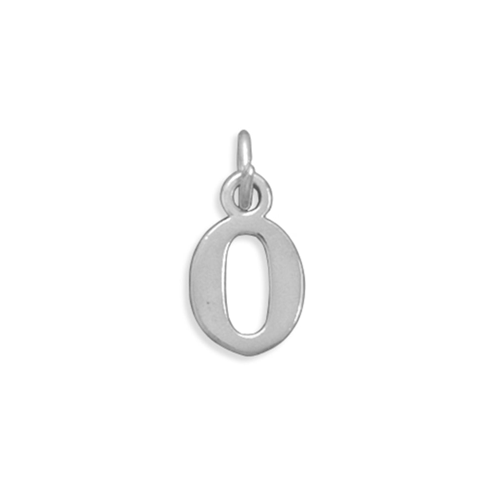 Greek Alphabet Letter Omicron Charm Sterling Silver - Made in the USA