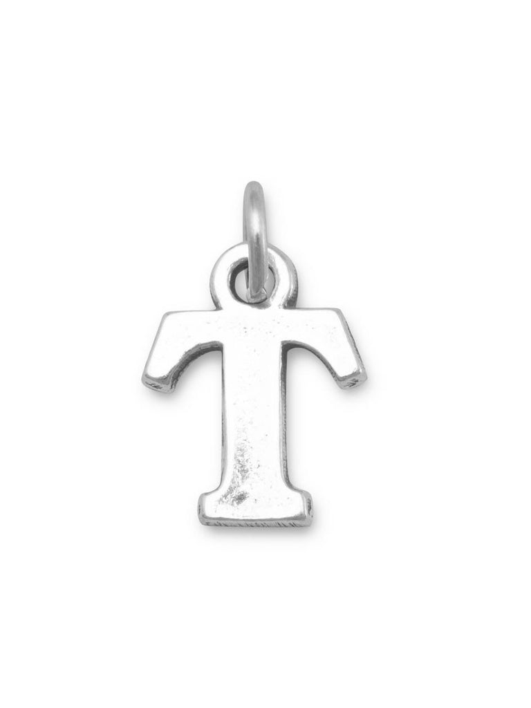 Greek Alphabet Letter Tau Charm Sterling Silver - Made in the USA