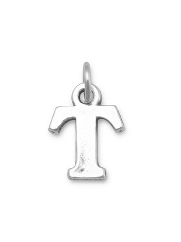 Greek Alphabet Letter Tau Charm Sterling Silver - Made in the USA