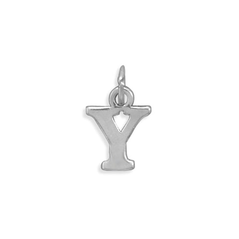 Greek Alphabet Letter Upsilon Charm Sterling Silver - Made in the USA