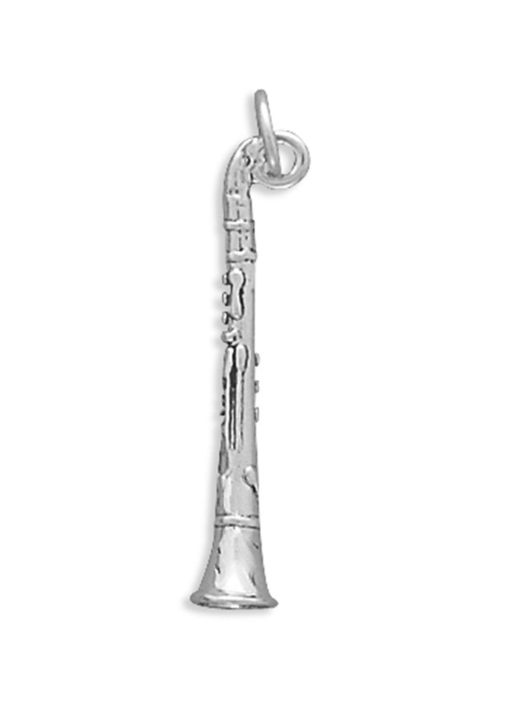 3-D Clarinet Charm Sterling Silver - Made in the USA