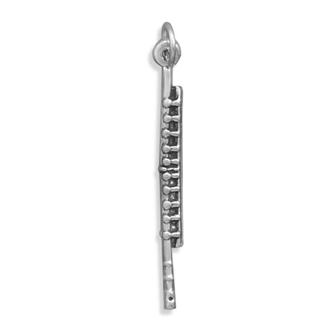 3-D Flute Charm Sterling Silver - Made in the USA