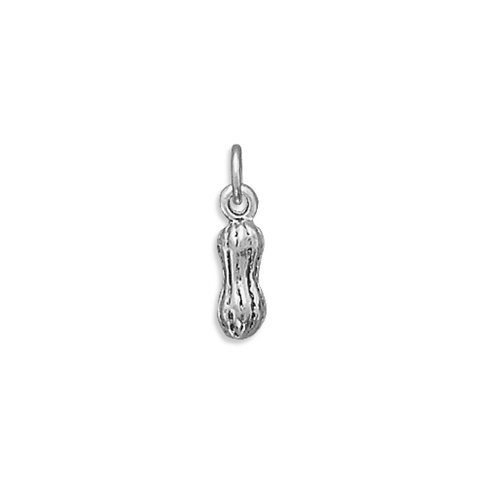 3-D Peanut Charm Sterling Silver - Made in the USA