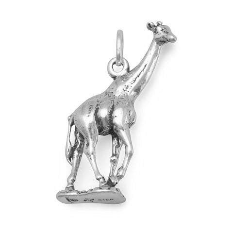 Giraffe Charm 3D Sterling Silver - Made in the USA