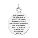 Praying Hands and Serenity Prayer Reversible Pendant Charm Sterling Silver