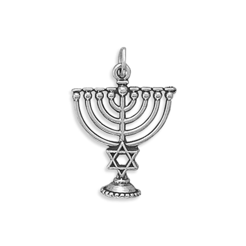 Menorah Charm Sterling Silver Candle Stick