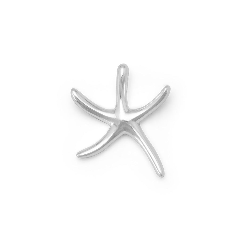 Slender Starfish Pendant Polished Sterling Silver