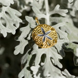 Sand Dollar Pendant Two Tone Yellow Gold-plated Sterling Silver, Pendant Only