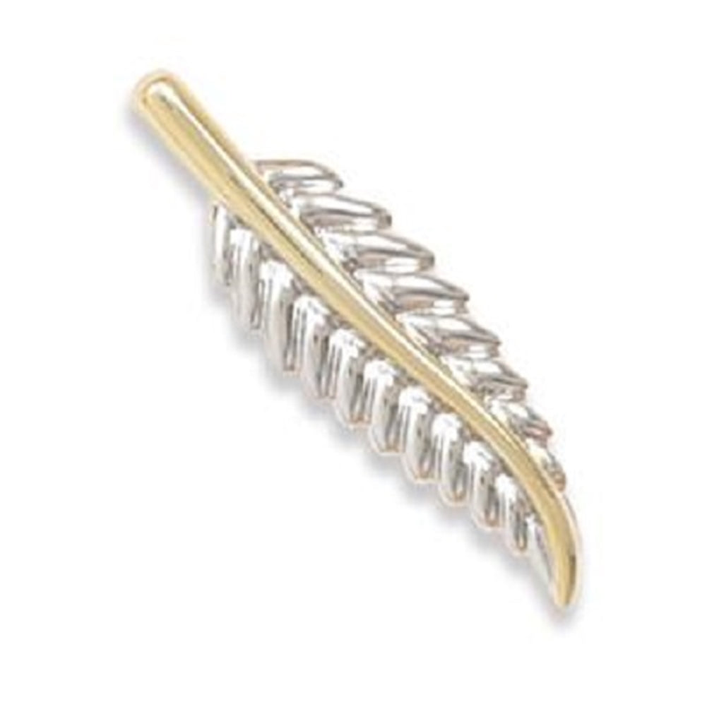 Leaf Pendant Slide 14 Karat Gold Rhodium Plated on Sterling Silver