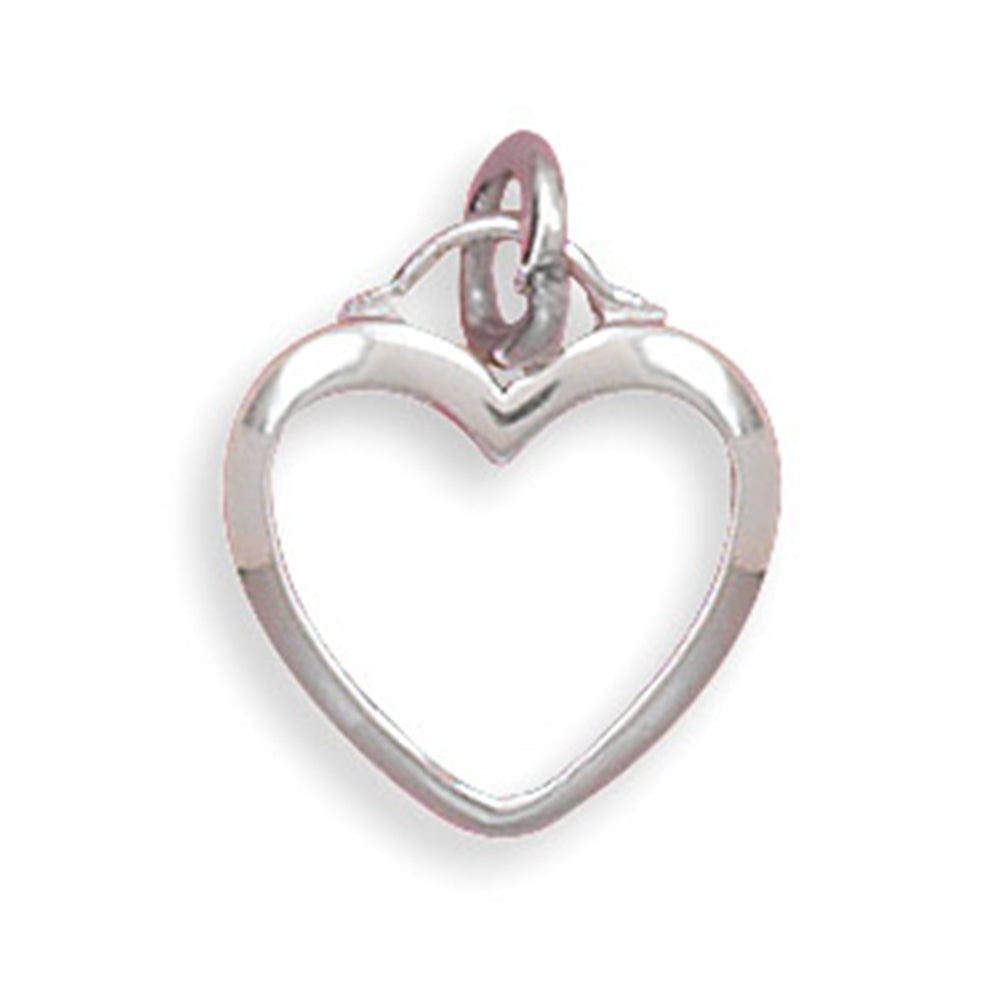 Small Heart Pendant Rhodium on Sterling Silver
