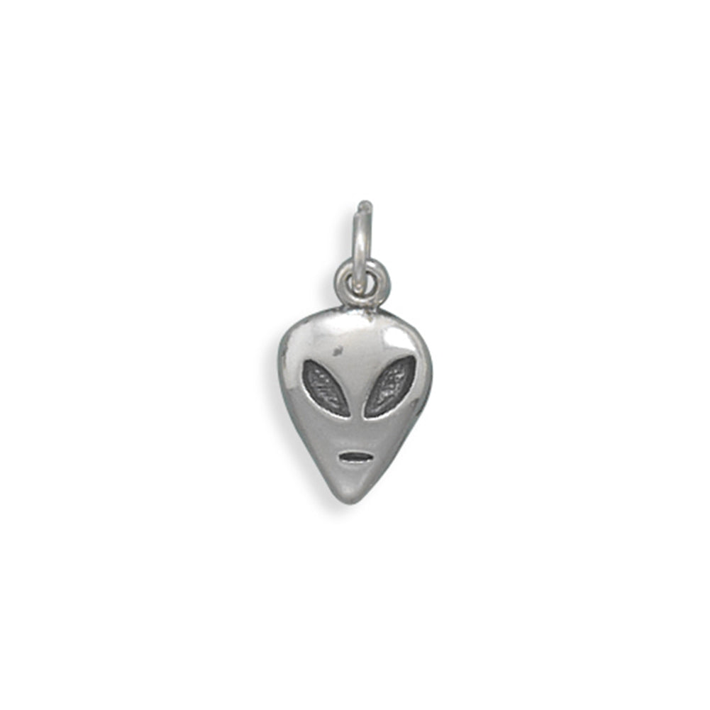 Alien Head Charm Sterling Silver