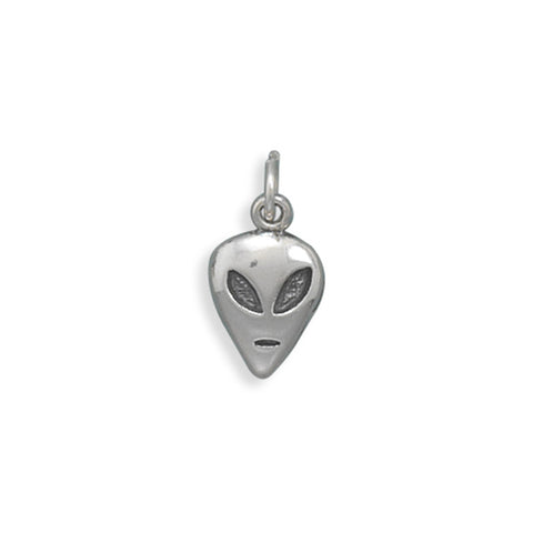 Alien Head Charm Sterling Silver