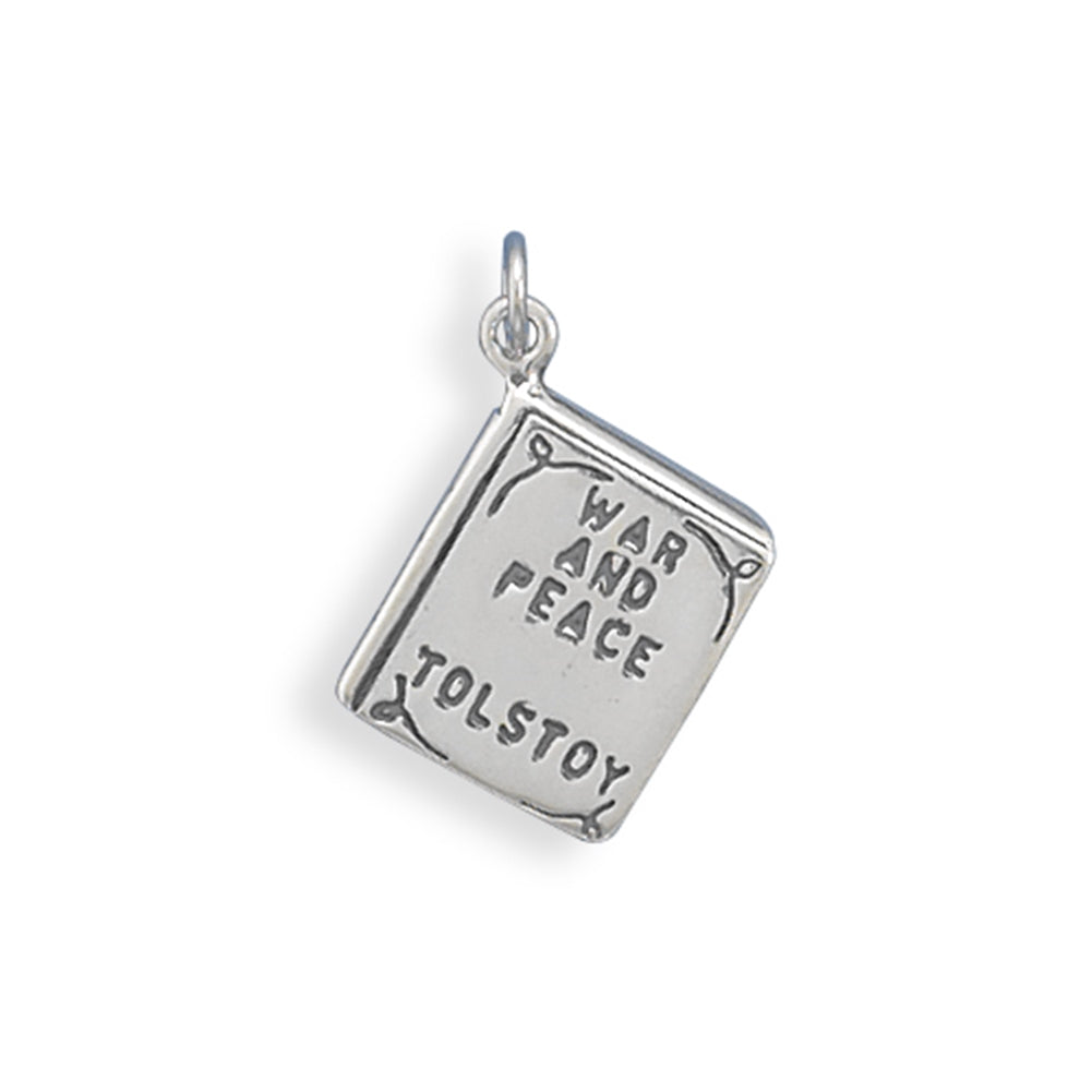 War and Peace Book Charm Sterling Silver