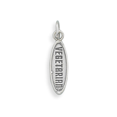 Vegetarian Charm Sterling Silver - Made in the USA