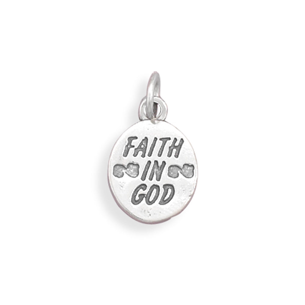 Faith in God Charm Sterling Silver