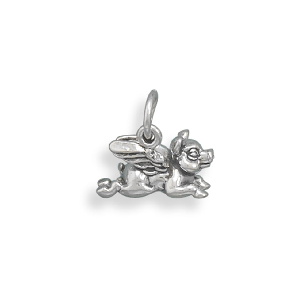 Flying Pig Charm Sterling Silver - Made in the USA