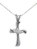 Cross Dove Antiqued Sterling Silver Necklace, Chain Included - Made in the USA