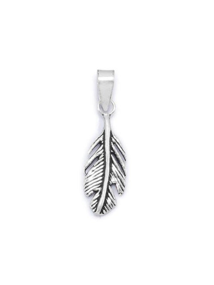 Small Feather Pendant Sterling Silver, Pendant Only
