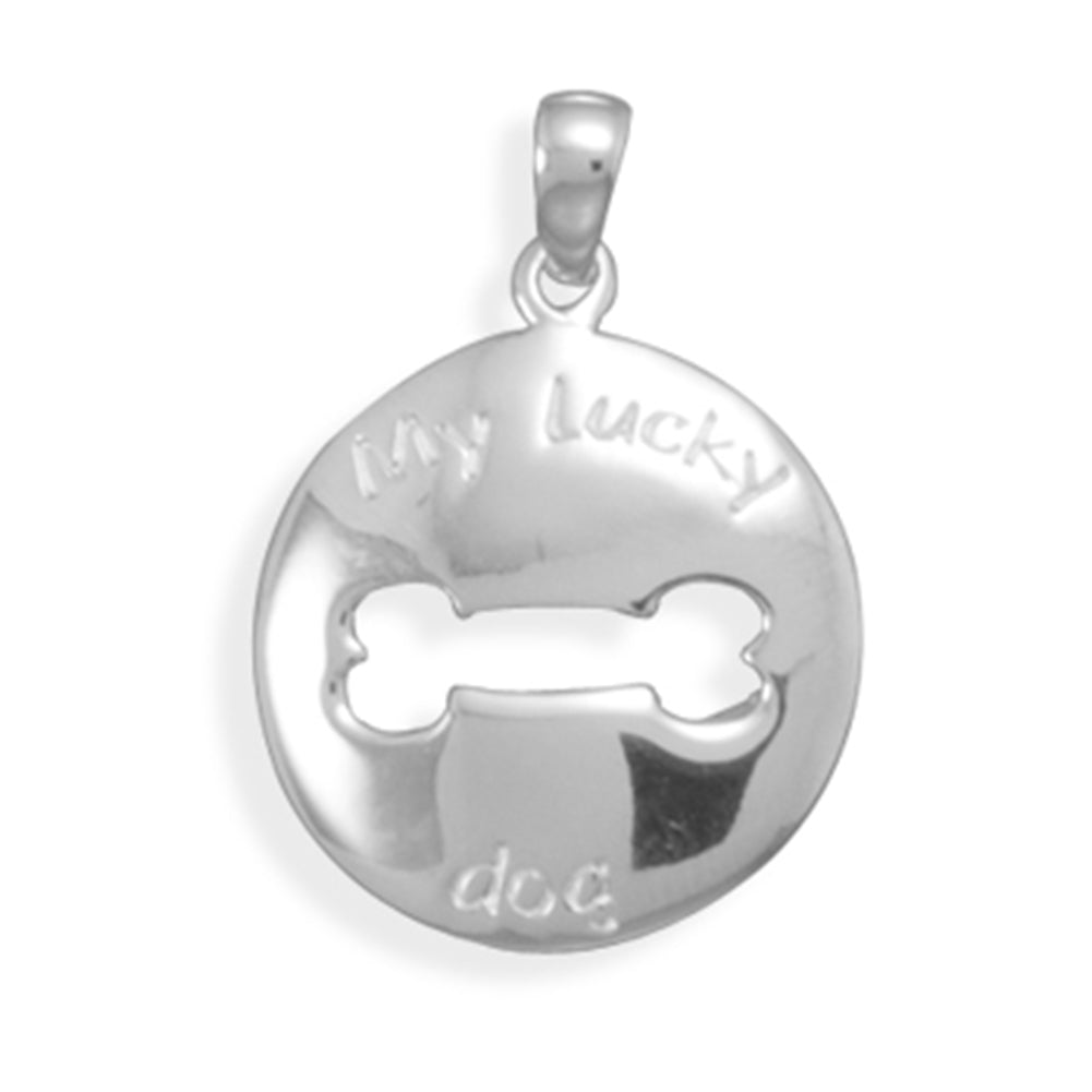 My Lucky Dog Bone Cut Out Pendant Sterling Silver