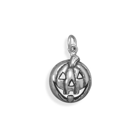 Pumpkin Jack-O-Lantern Halloween Charm Sterling Silver