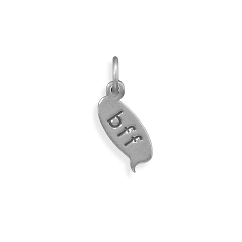 Text Message Charm Engraved with bff Sterling Silver