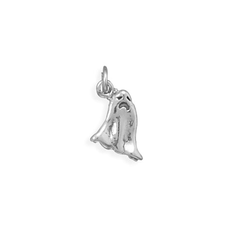 Ghost Charm Halloween Antiqued Sterling Silver - Made in the USA