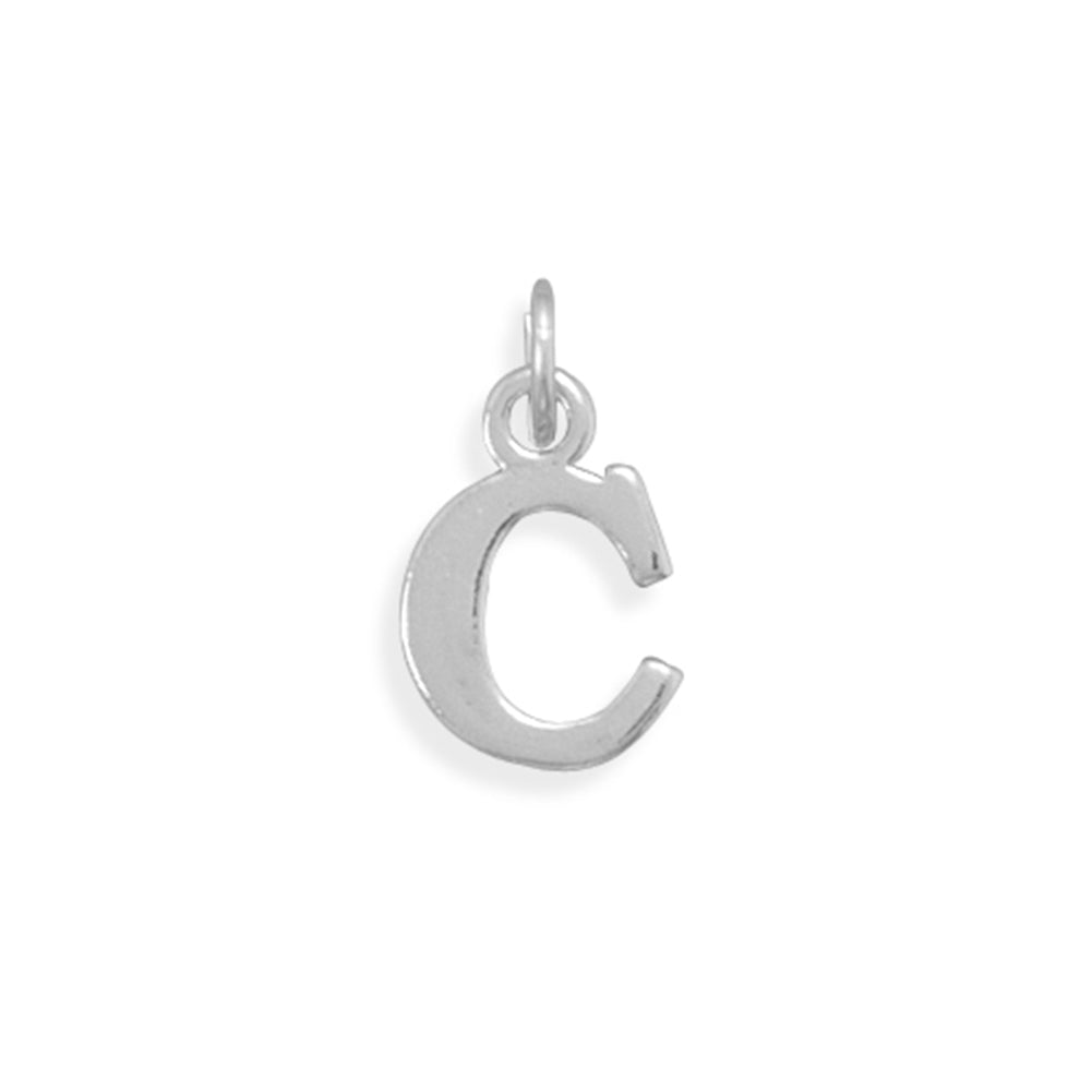 Alphabet Letter C Charm Sterling Silver - Made in the USA