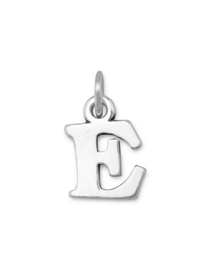 Alphabet Letter E Charm Sterling Silver - Made in the USA