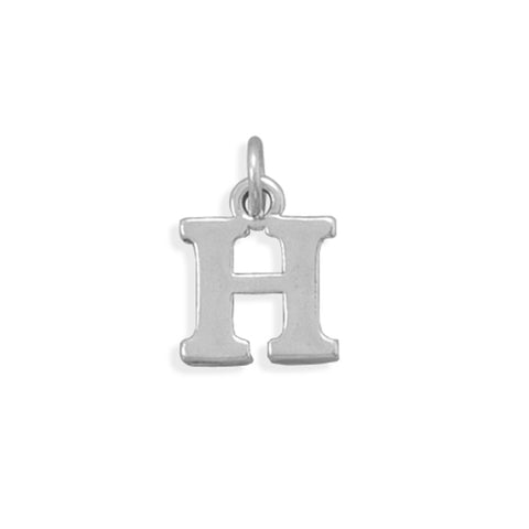 Alphabet Letter H Charm Sterling Silver - Made in the USA