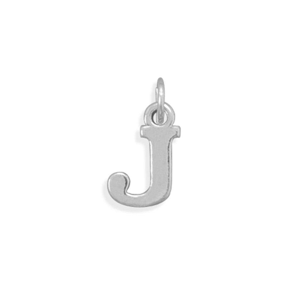 Alphabet Letter J Charm Sterling Silver - Made in the USA