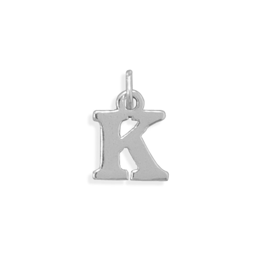 Alphabet Letter K Charm Sterling Silver - Made in the USA