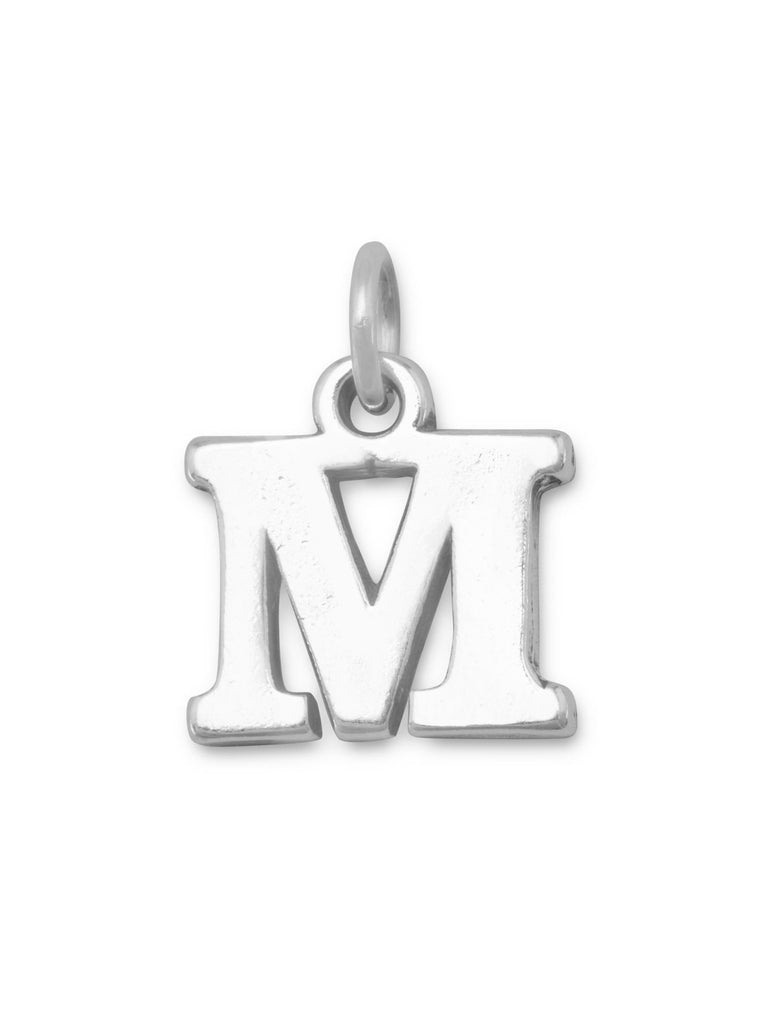 Greek Alphabet Letter Mu Charm Sterling Silver - Made in the USA