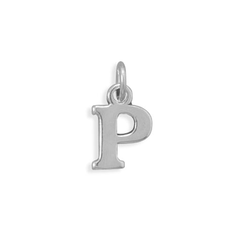 Alphabet Letter P Charm Sterling Silver - Made in the USA