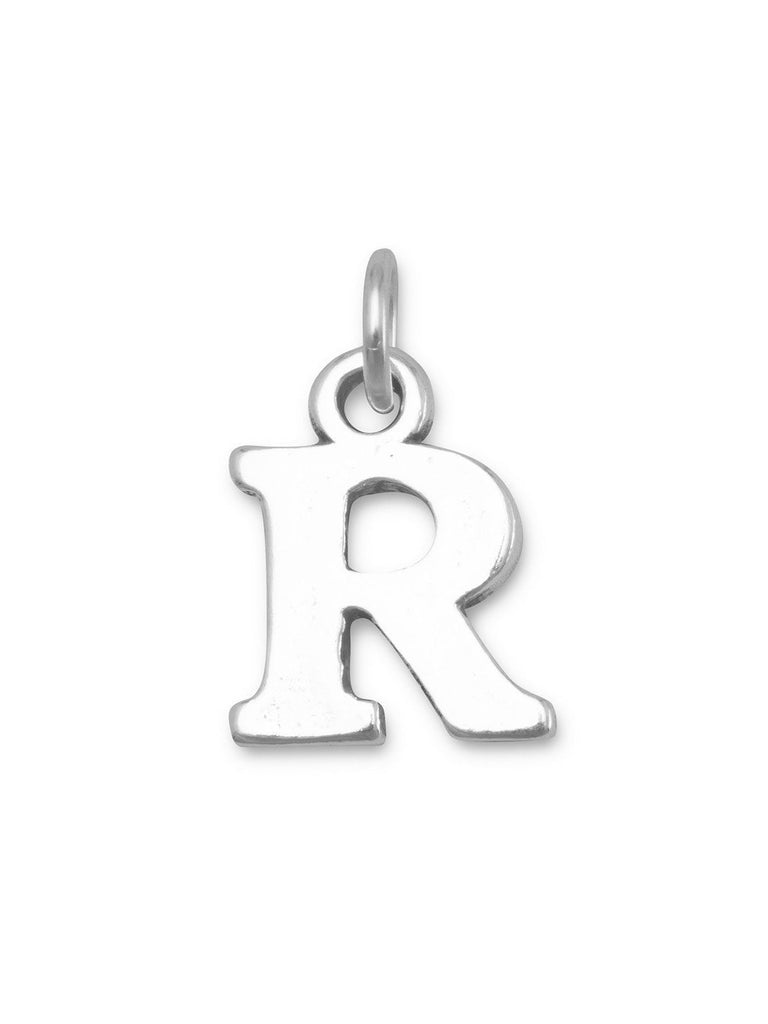 Alphabet Letter R Charm Sterling Silver - Made in the USA