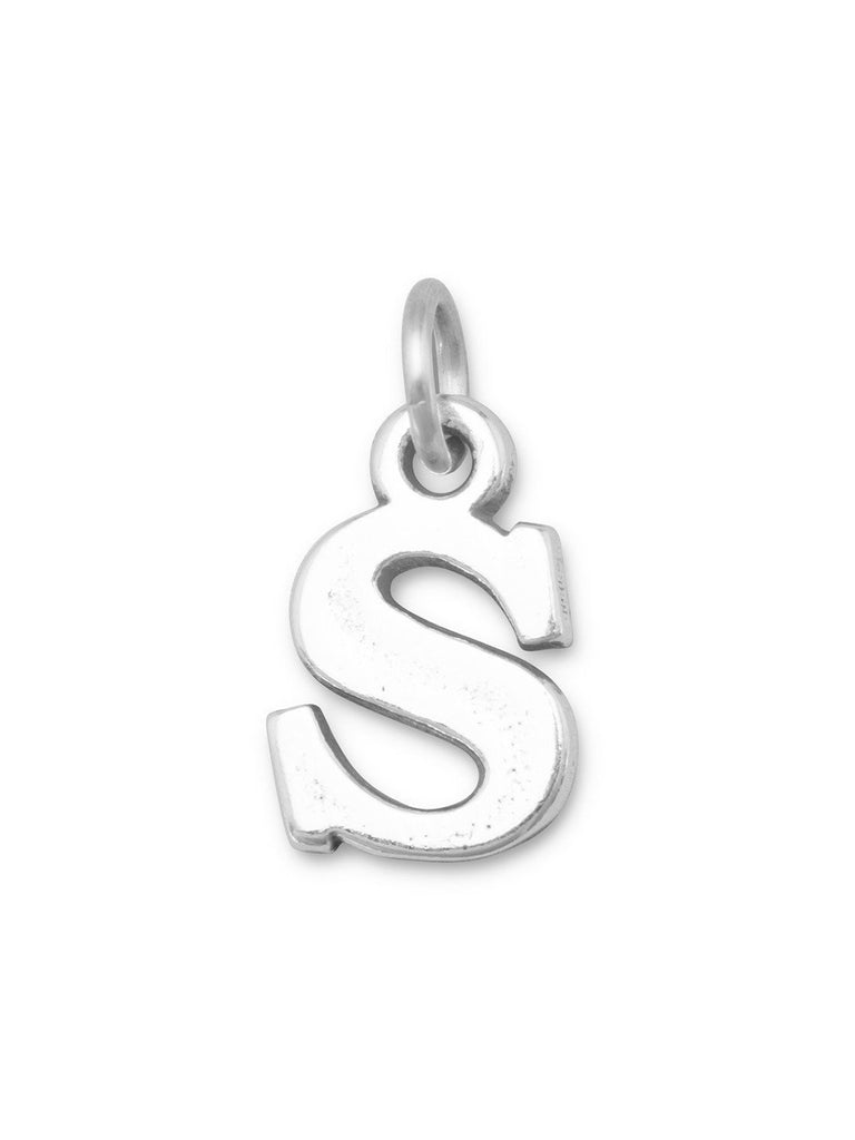Alphabet Letter S Charm Sterling Silver - Made in the USA