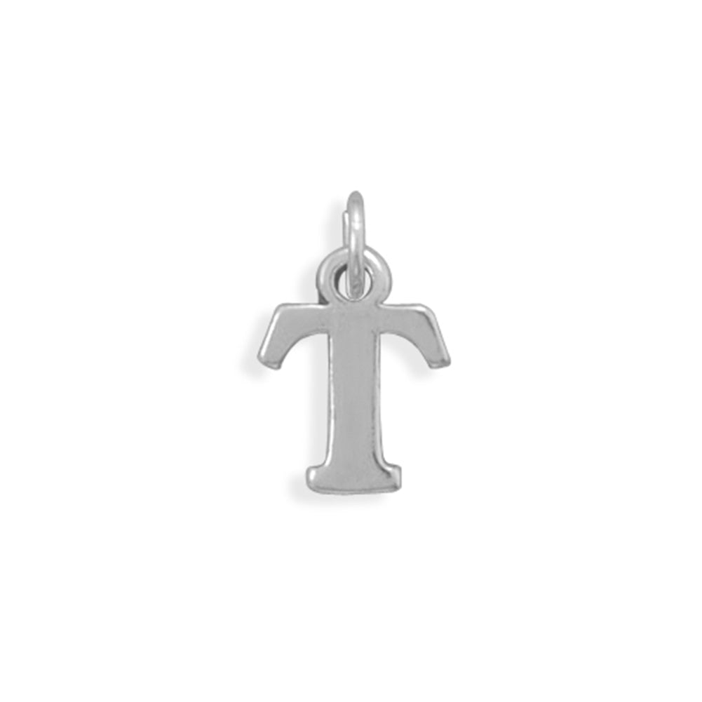 Alphabet Letter T Charm Sterling Silver - Made in the USA