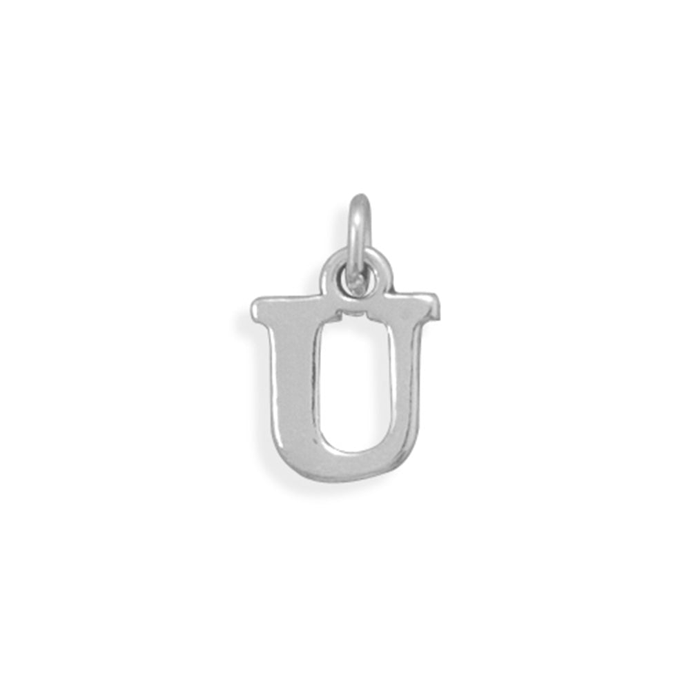 Alphabet Letter U Charm Sterling Silver - Made in the USA