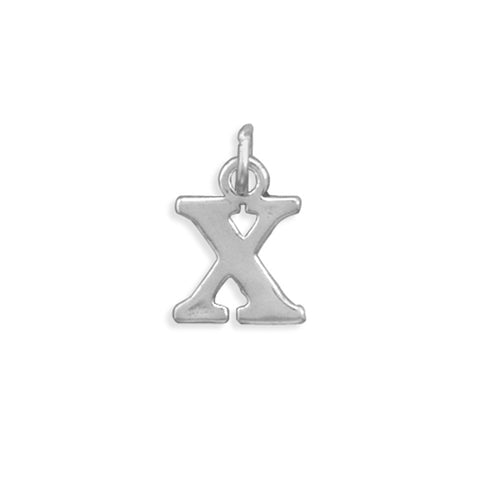 Alphabet Letter X Charm Sterling Silver - Made in the USA
