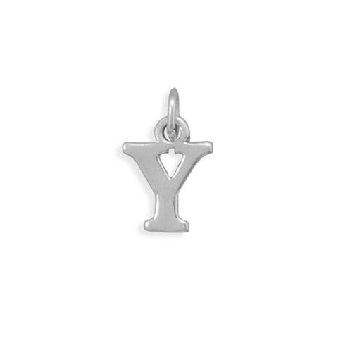 Alphabet Letter Y Charm Sterling Silver - Made in the USA