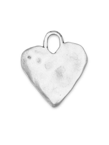 Small Oxidized Primitive Heart Pendant Handmade Look Textured