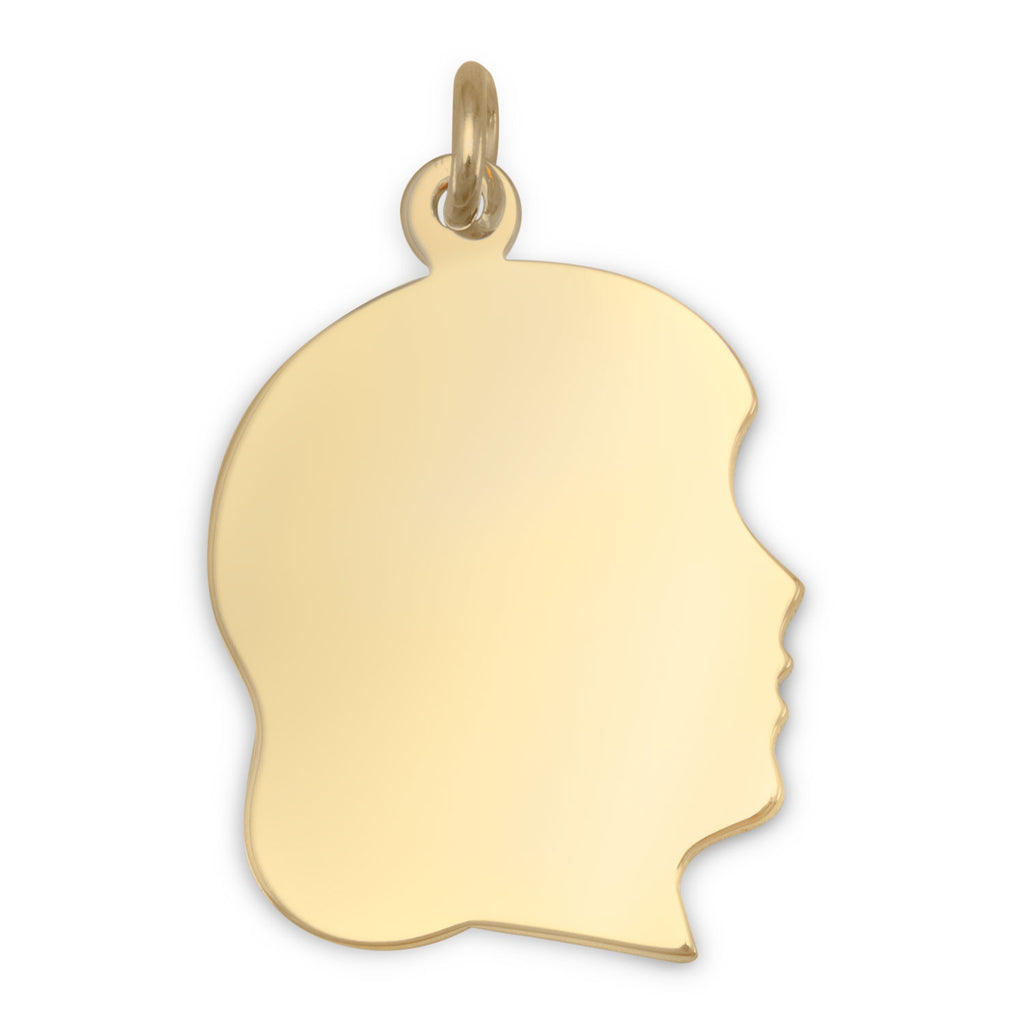 Girl Silhouette Pendant 14k Yellow Gold-filled - Made in the USA