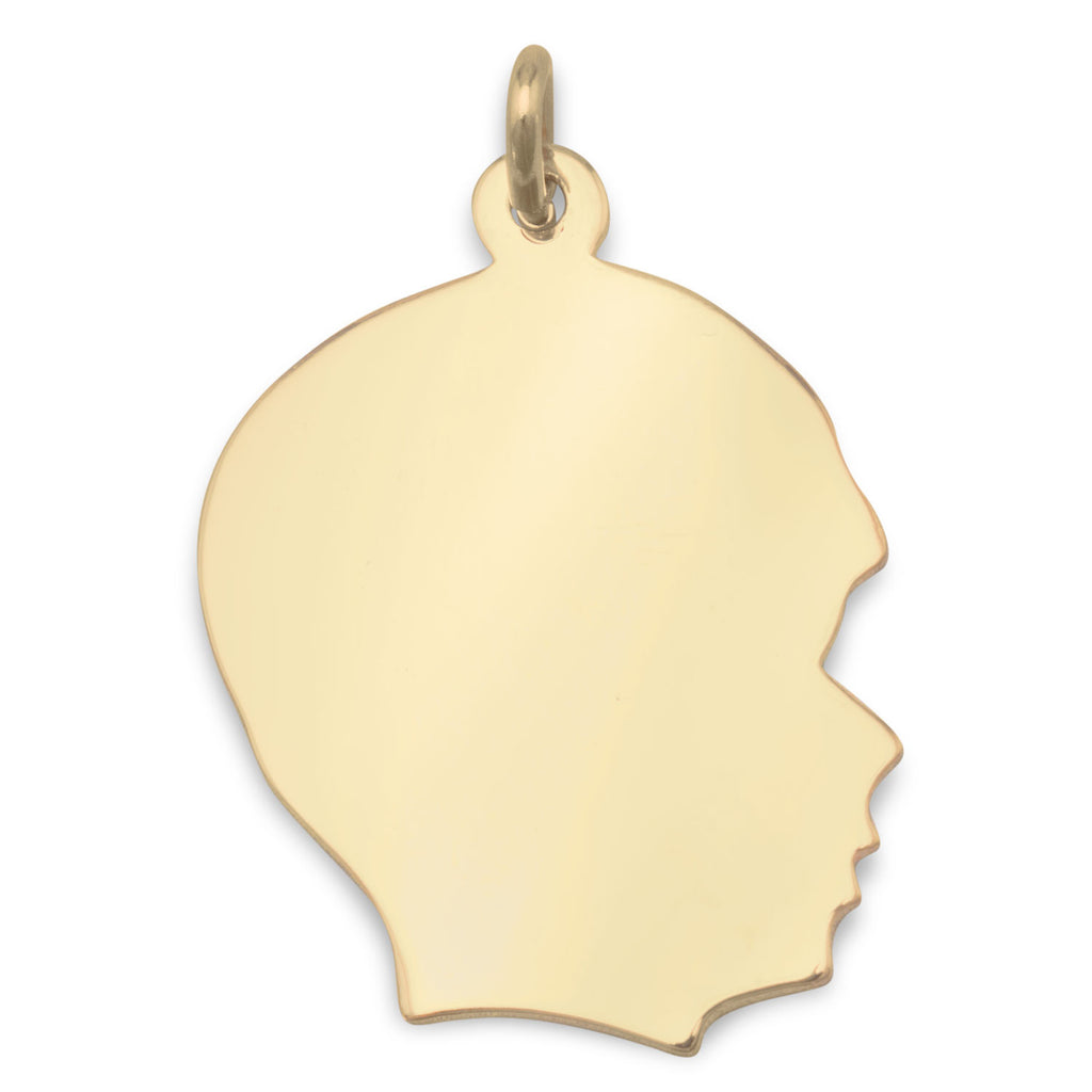Gold-filled Engravable Boy's Silhouette Pendant - Made in the USA