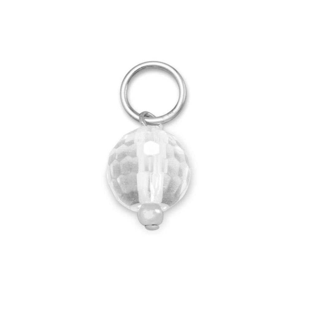 Sterling Silver Clear Quartz April Charm