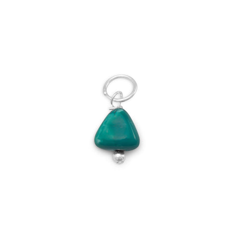 Sterling Silver Reconstituted Turquoise Nugget December Charm