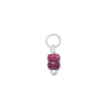 Sterling Silver Dyed Red Corundum Bead Charm