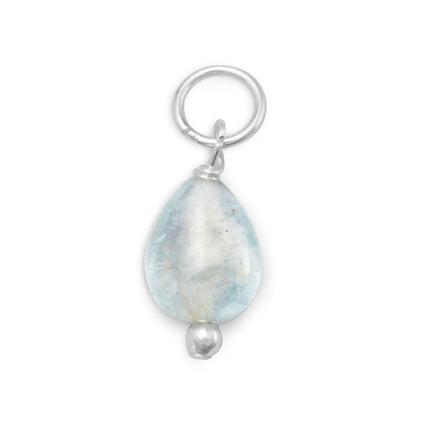 Sterling Silver Aquamarine Charm March Birthstone